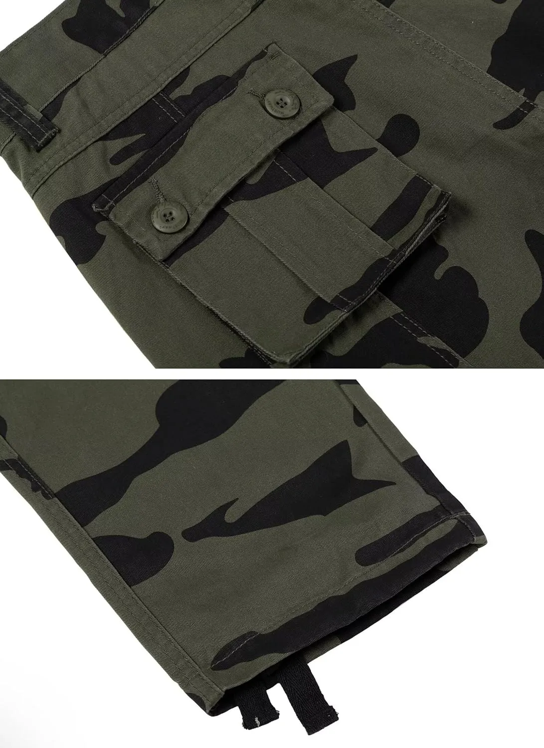 TRGPSG Men's Wild Cargo Pants, Camo Pants Cotton Casual Work Hiking Pants with 8 Pockets