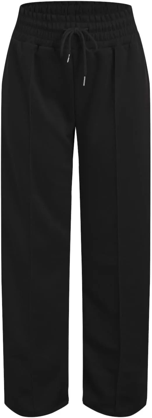 Wide Leg Sweatpants Women 2025 High Waisted Casual Loose Drawstring Sports Athletic Baggy Lounge Pants with Pockets