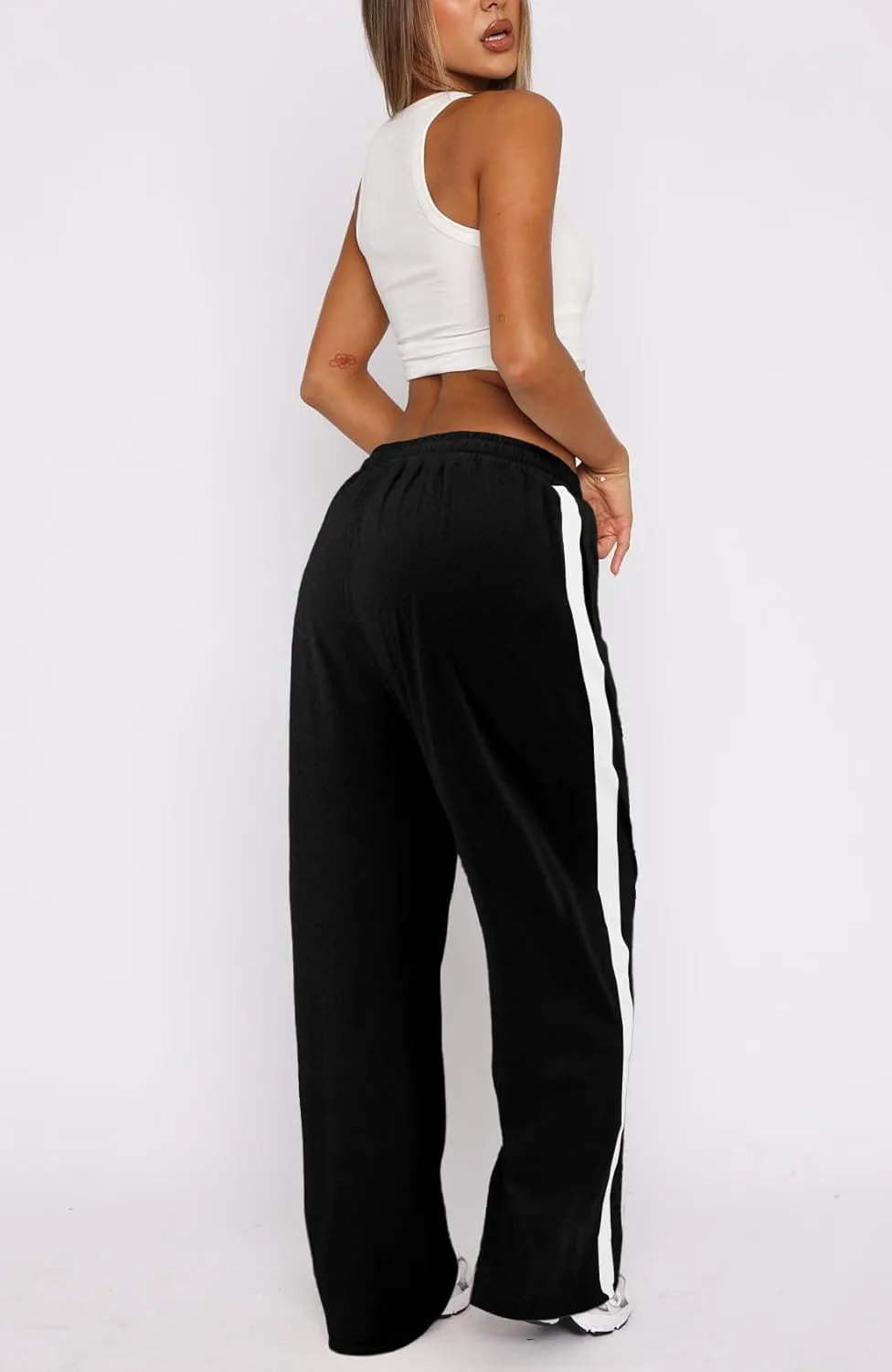 Wide Leg Sweatpants Women Lightweight Track Pants, Drawstring Straight Leg Casual Baggy Sweats for Lounge Yoga