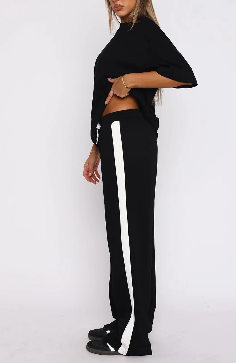Wide Leg Sweatpants Women Lightweight Track Pants, Drawstring Straight Leg Casual Baggy Sweats for Lounge Yoga
