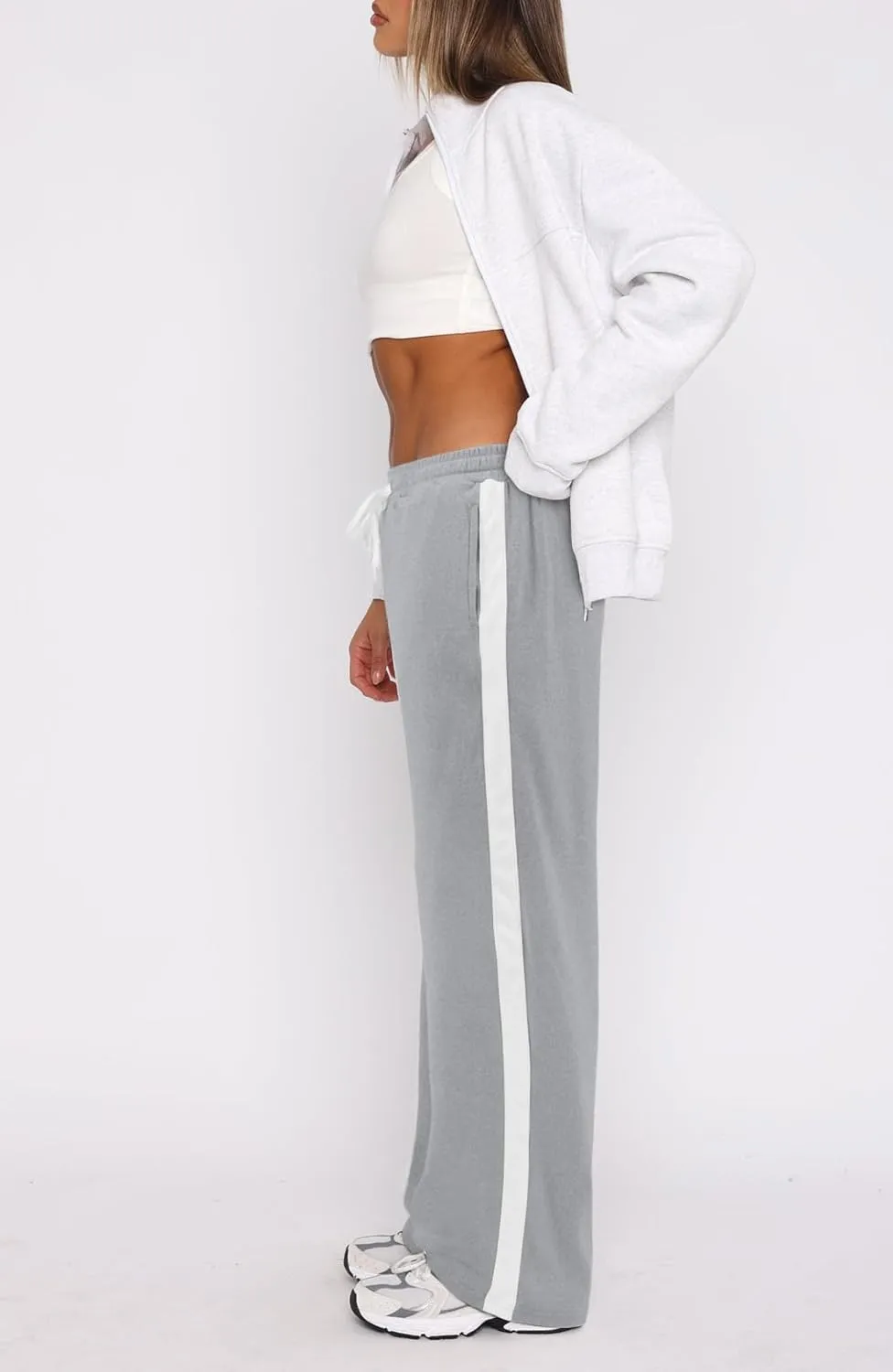 Wide Leg Sweatpants Women Lightweight Track Pants, Drawstring Straight Leg Casual Baggy Sweats for Lounge Yoga