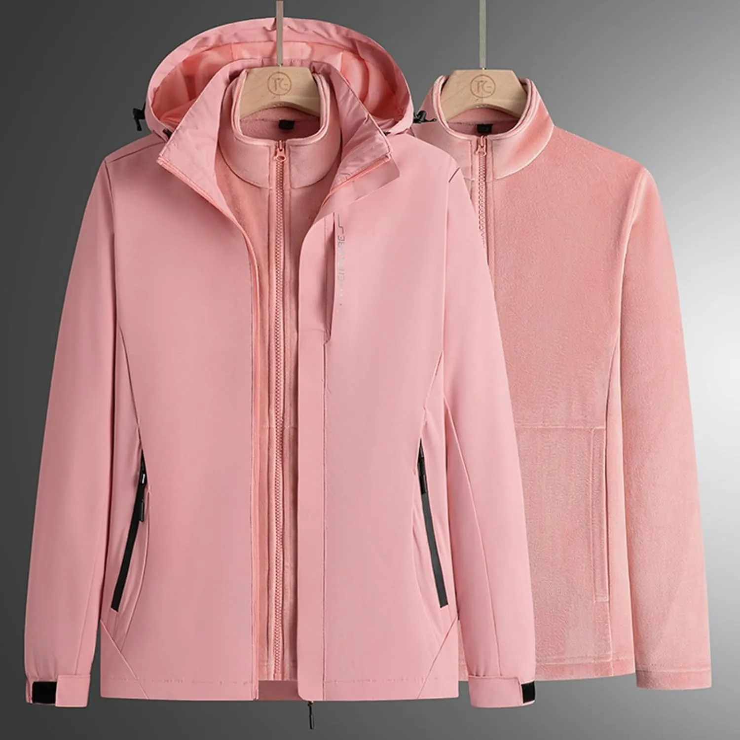 Windbreaker Jackets Women 2024 Winter Lightweight Hooded Trench Coat Sport Outdoor Hooded Raincoats Windproof Outerwear