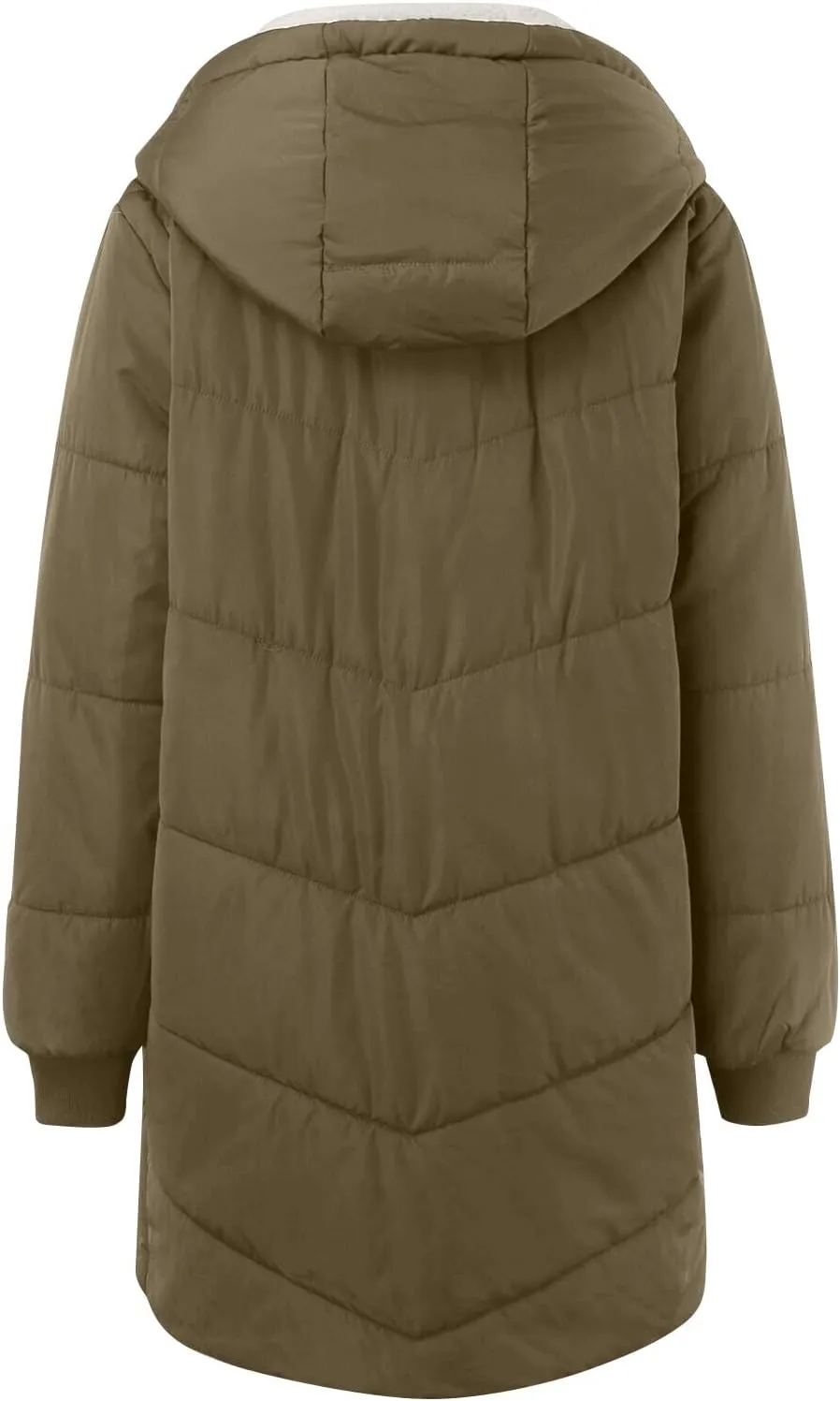 Winter Warm Thicken Temperament Fleece Coat for Womens Outdoor Commuting Slim Overcoat Zipper Hooded Long Sleeve Jacket