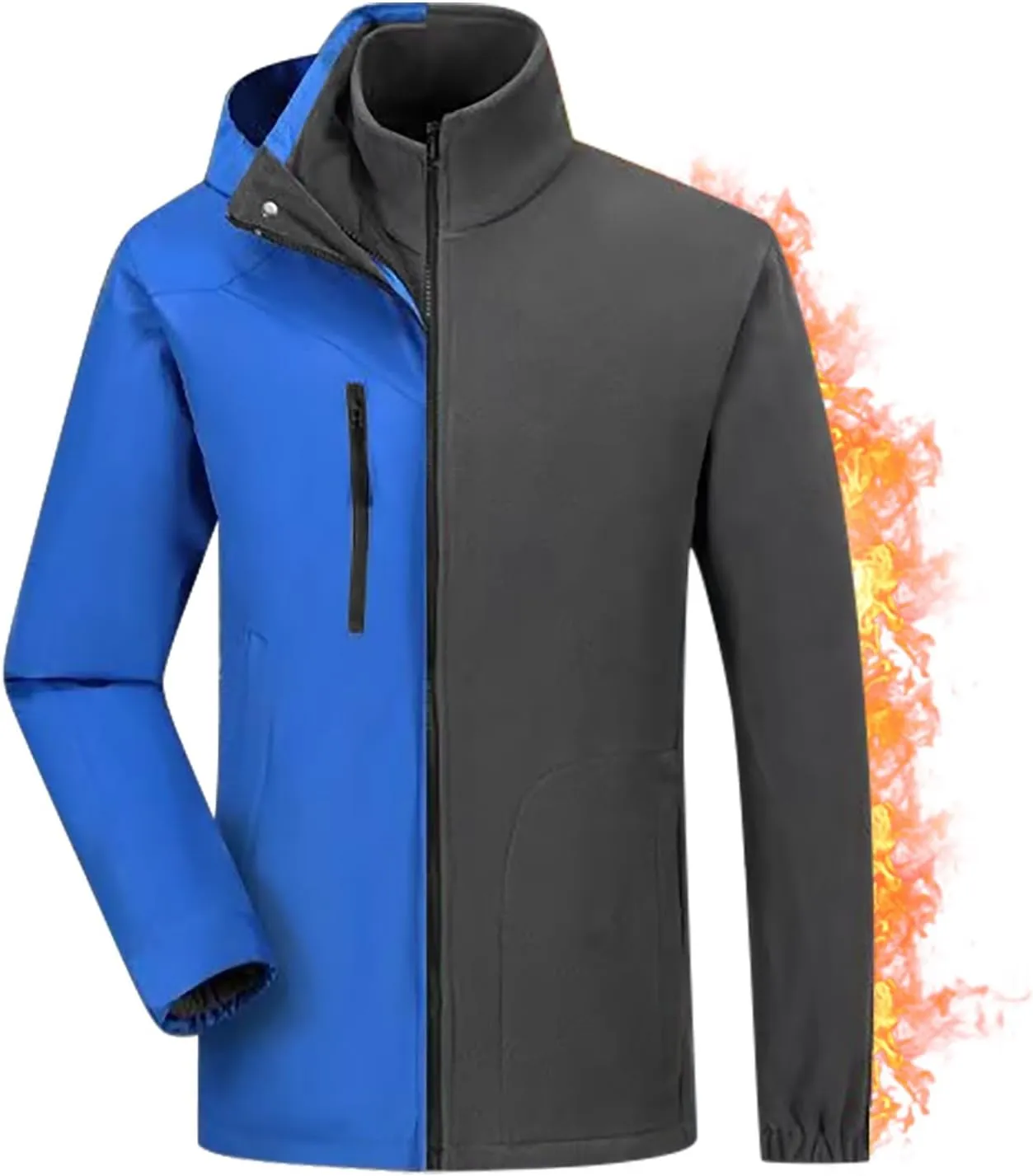 Women Men Hooded Rain Jackets Softshell Windproof Raincoat Long Sleeve Jacket Outdoor Hiking Windbreaker with Pockets