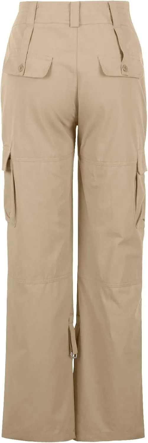 Womens Baggy Cargo Pants Low Rise Straight Wide Leg Y2K Trendy Pants Workout Trousers Streetwear with Pockets