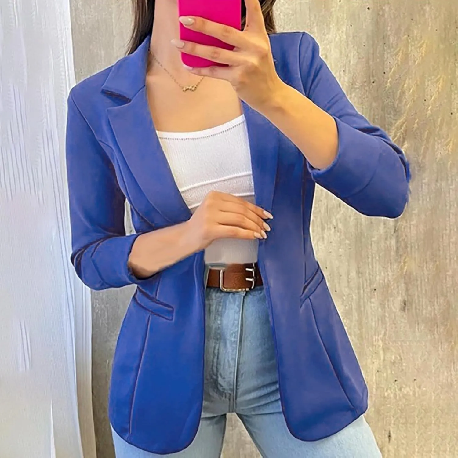 Womens Blazers 2024 Trendy Open Front Long Sleeve Suit Jacket Cute Fashion Work Office Blazer Jackets Business Coats
