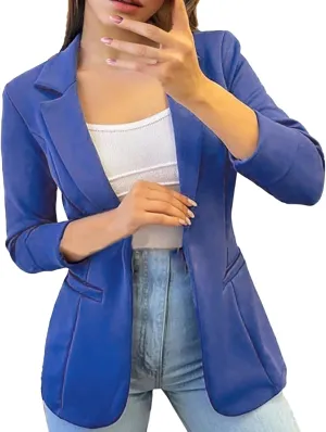 Womens Blazers 2024 Trendy Open Front Long Sleeve Suit Jacket Cute Fashion Work Office Blazer Jackets Business Coats