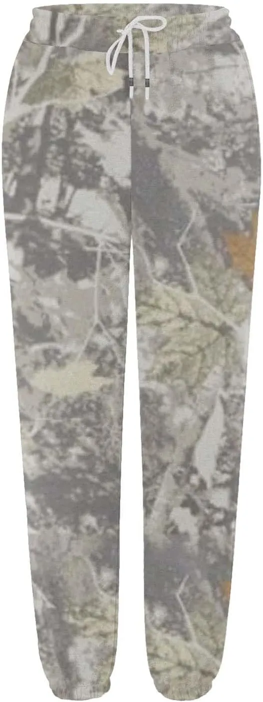 Womens Camo Pants Casual Elastic Waist Wide Leg Pants Lightweight Baggy Sweatpants with Pocket