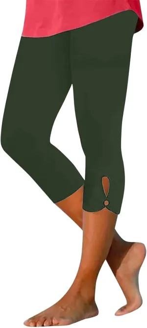 Women's Capris for Summer Dressy Cropped High Waist Yoga Pants Comfy Stretchy Leggings Workout Compression Pants