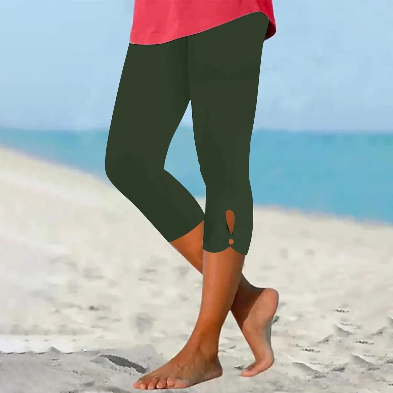 Women's Capris for Summer Dressy Cropped High Waist Yoga Pants Comfy Stretchy Leggings Workout Compression Pants