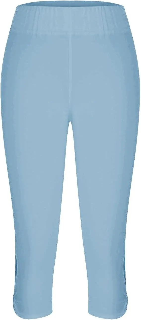 Womens Capris Summer Dressy Cropped High Waist Yoga Pants Fashion Casual Stretch Pull On Workout Crop Capri Leggings