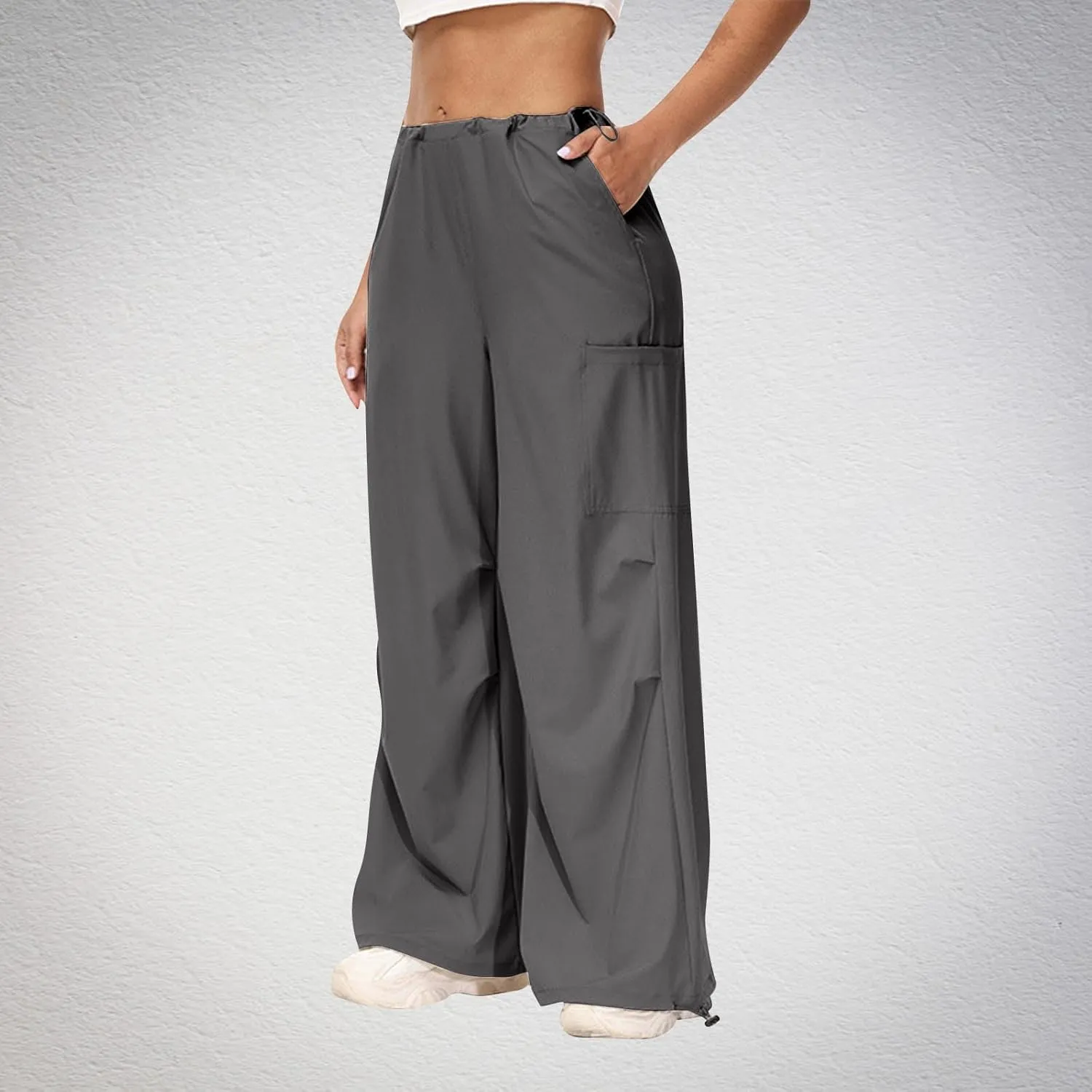 Womens Cargo Jeans with Pockets Straight Wide Leg Trousers High Waisted Baggy Jeans Y2K Streetwear Pants Women
