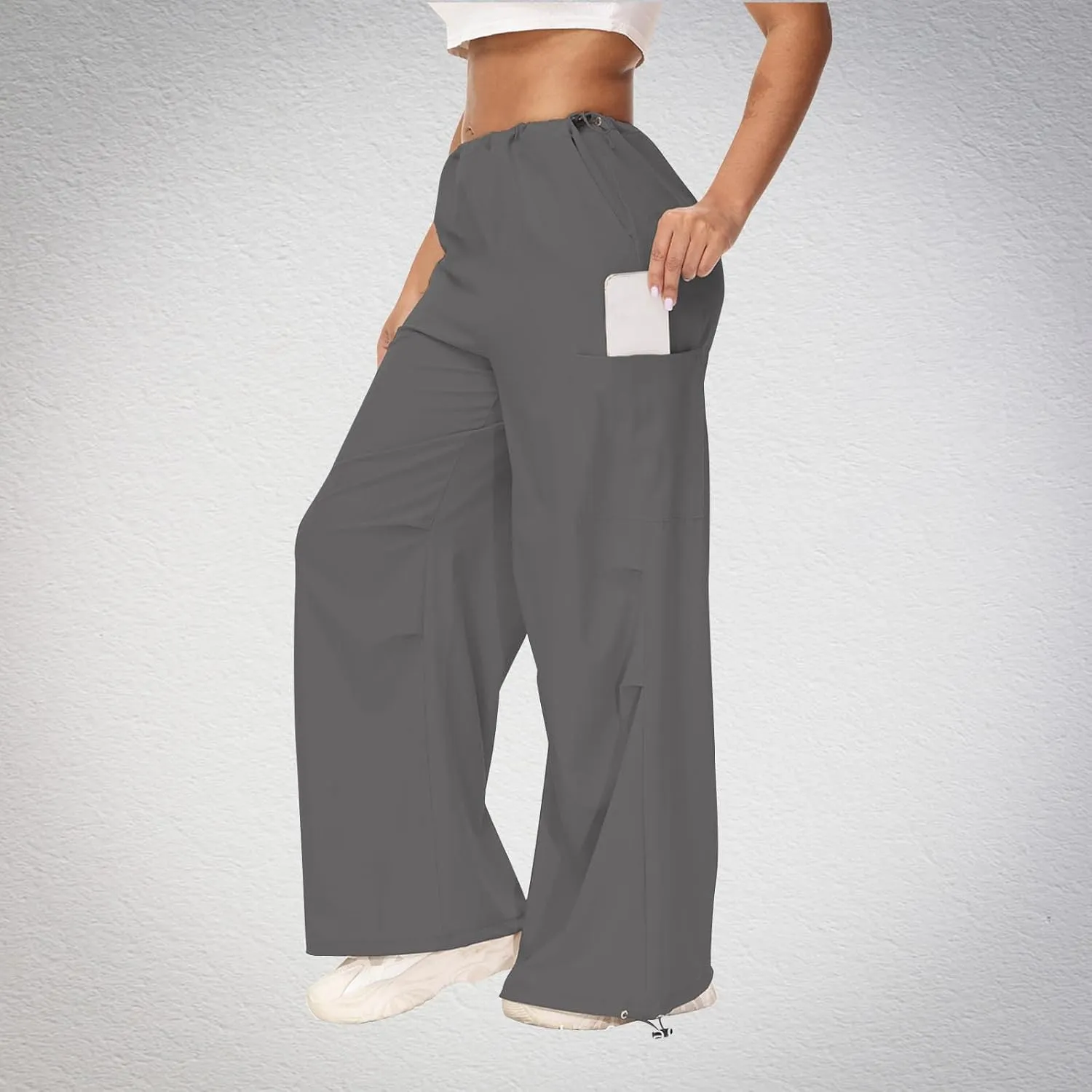 Womens Cargo Jeans with Pockets Straight Wide Leg Trousers High Waisted Baggy Jeans Y2K Streetwear Pants Women