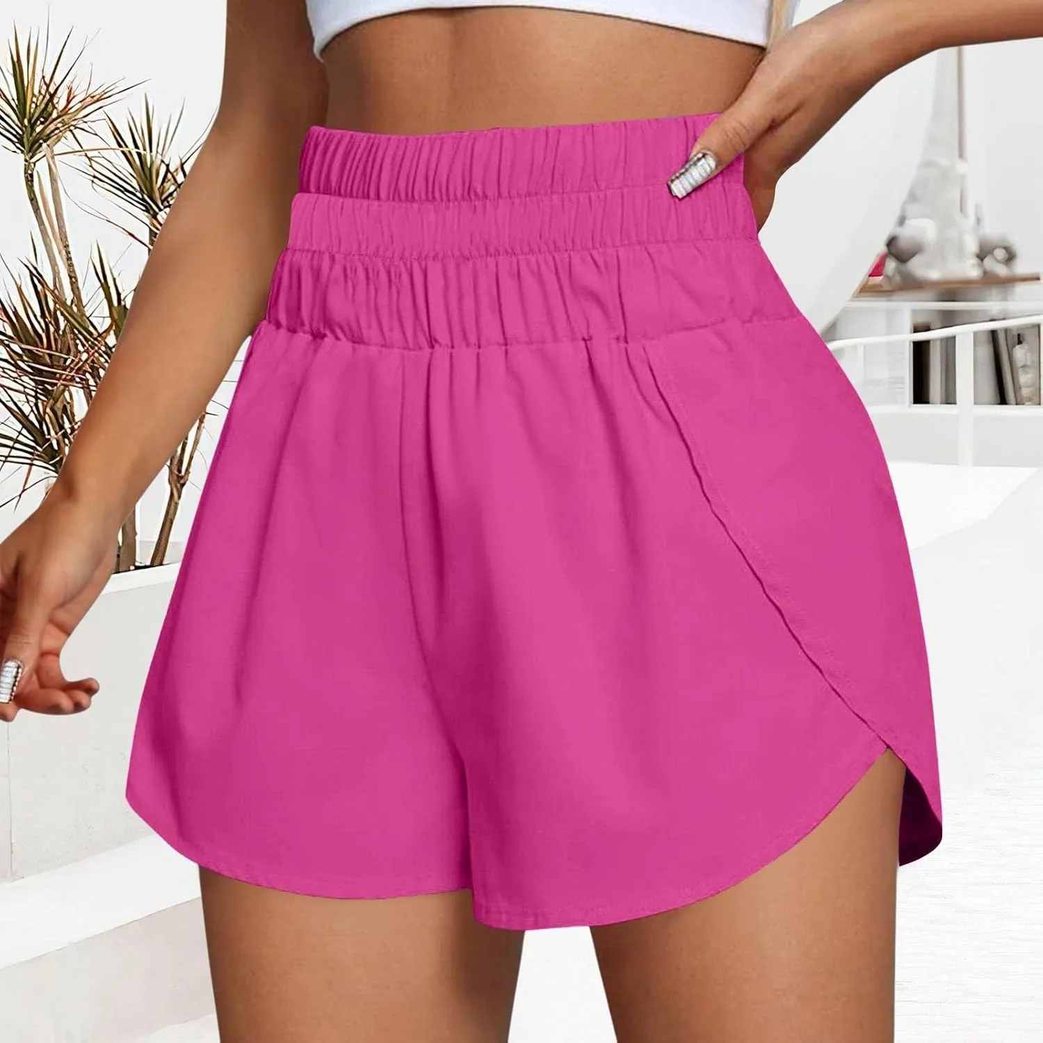Womens Casual Shorts Summer Athletic Elastic Waist Short Comfy Spring/Fall Outfits
