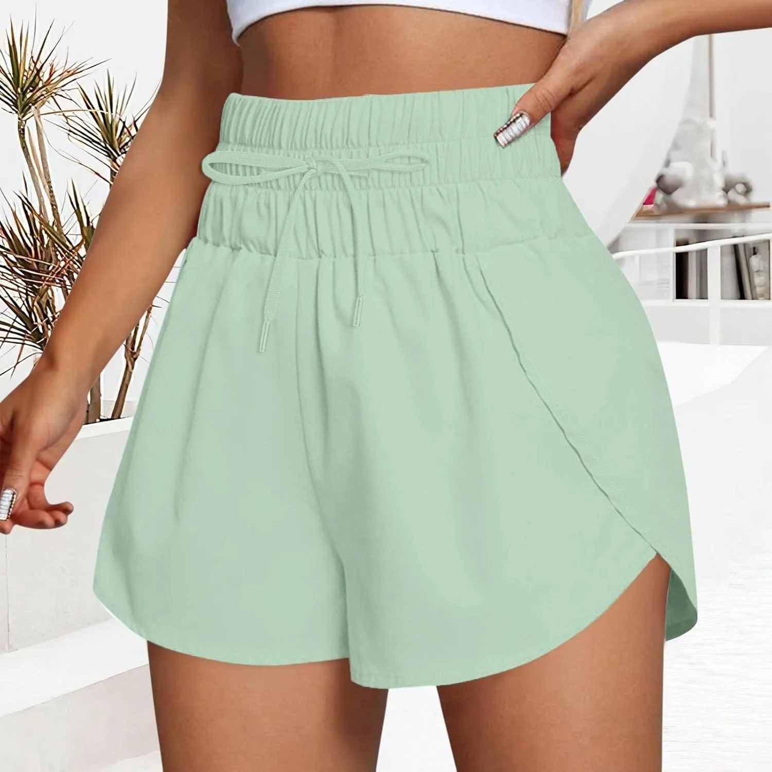 Womens Casual Shorts Summer Athletic Elastic Waist Short Comfy Spring/Fall Outfits