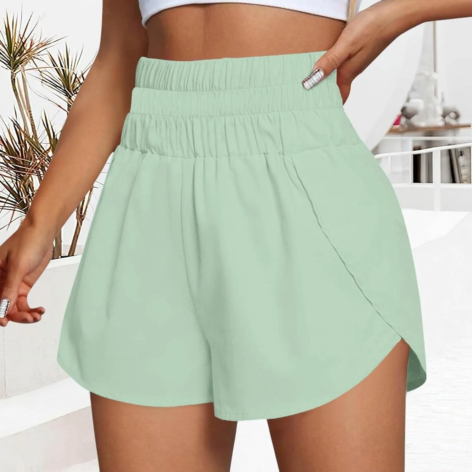Womens Casual Shorts Summer Athletic Elastic Waist Short Comfy Spring/Fall Outfits