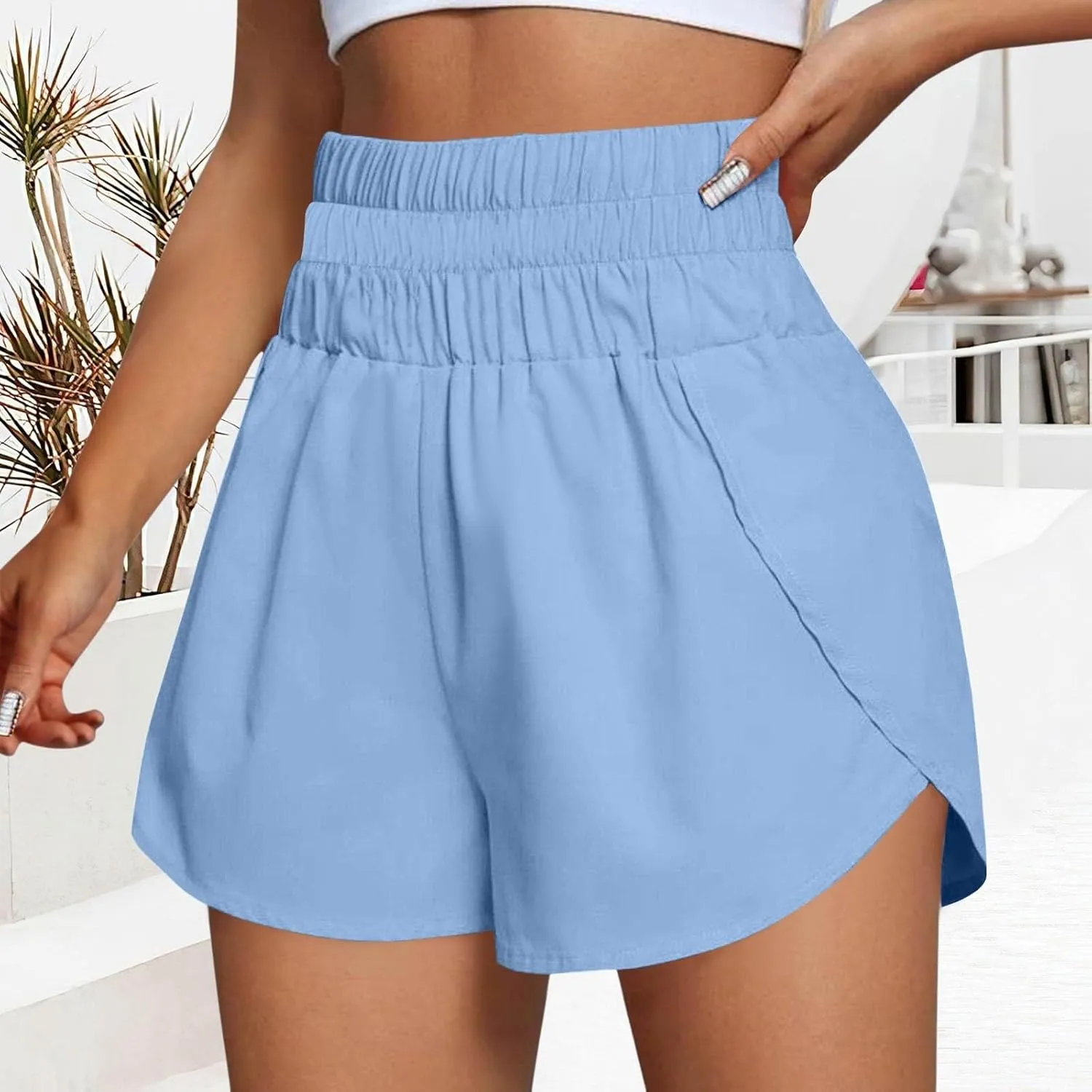 Womens Casual Shorts Summer Athletic Elastic Waist Short Comfy Spring/Fall Outfits