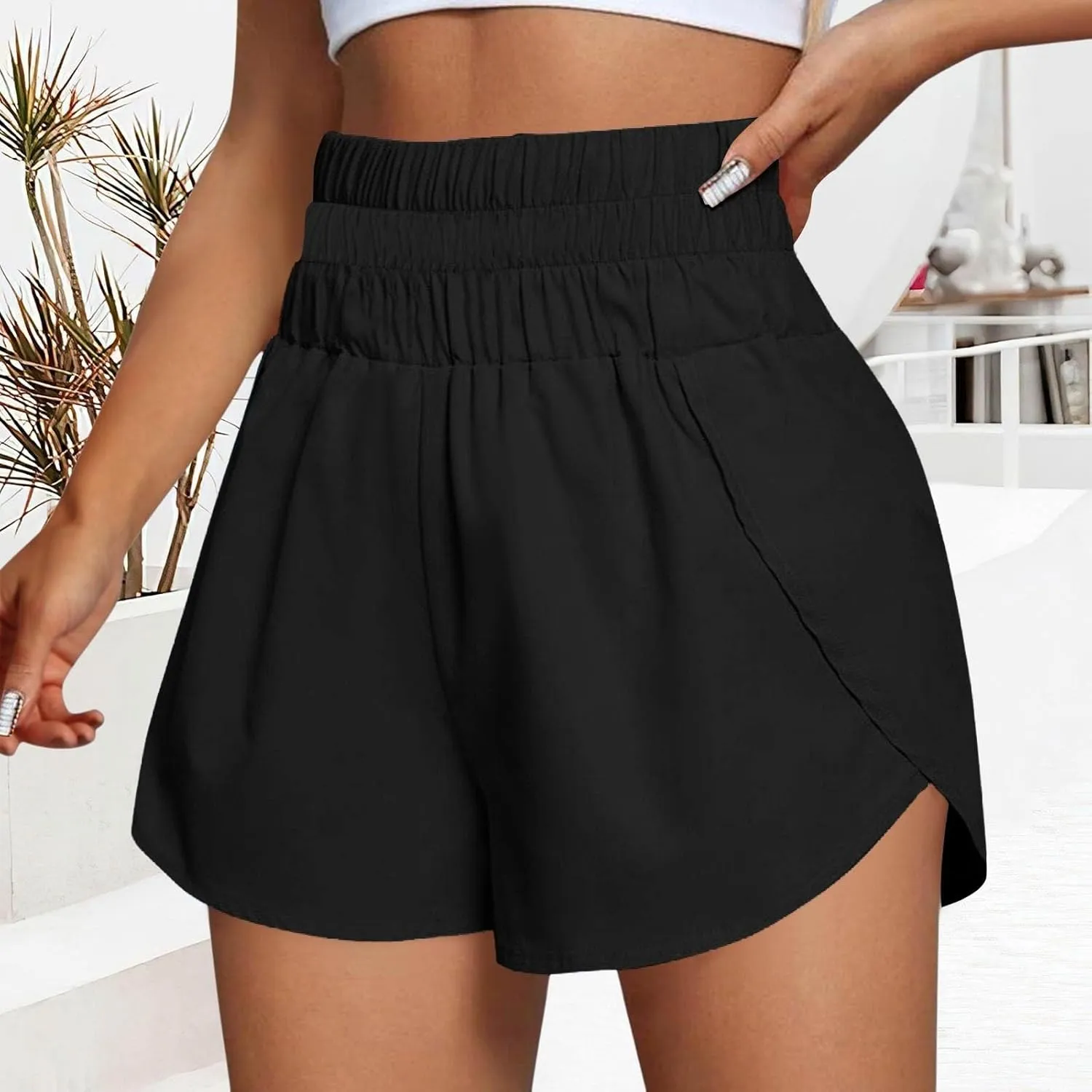 Womens Casual Shorts Summer Athletic Elastic Waist Short Comfy Spring/Fall Outfits