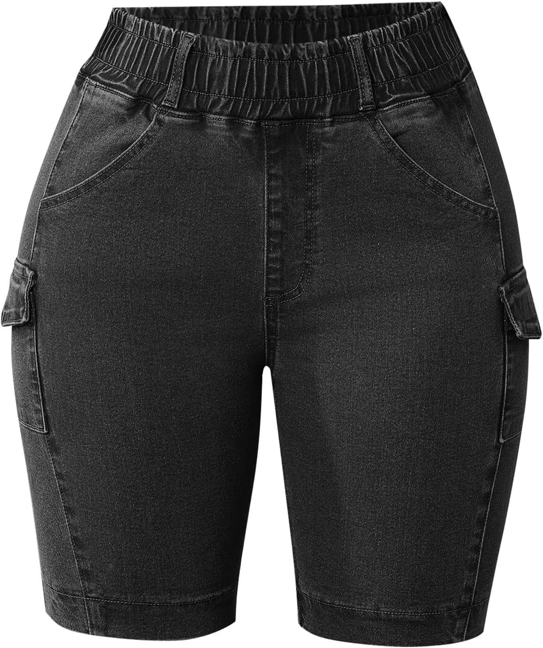 Womens Denim Shorts High Waisted Straigh Leg Summer Casual Jeans Shorts Lightweight Slim Fit Trendy Baggy Bermuda Shorts