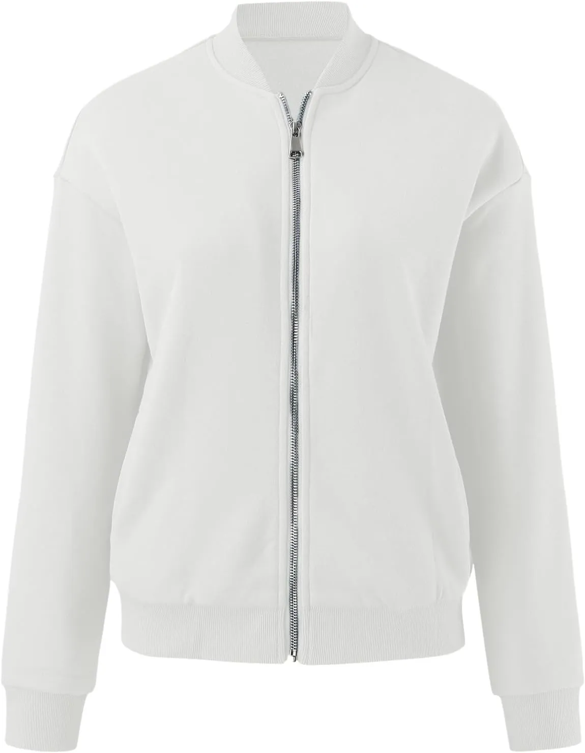 Womens Fashion Jackets 2024 Loose Zipper Sweatshirts Coats Trendy Casual Petite Spring Cute Short Outerwear Windbreaker