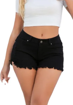 Womens Jean Shorts 2025 Summer Vacation High Waisted Frayed Raw Hem Ripped Skinny Casual Shorts