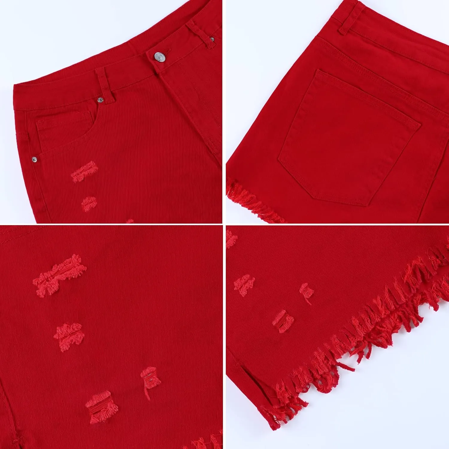 Womens Jean Shorts 2025 Summer Vacation High Waisted Frayed Raw Hem Ripped Skinny Casual Shorts