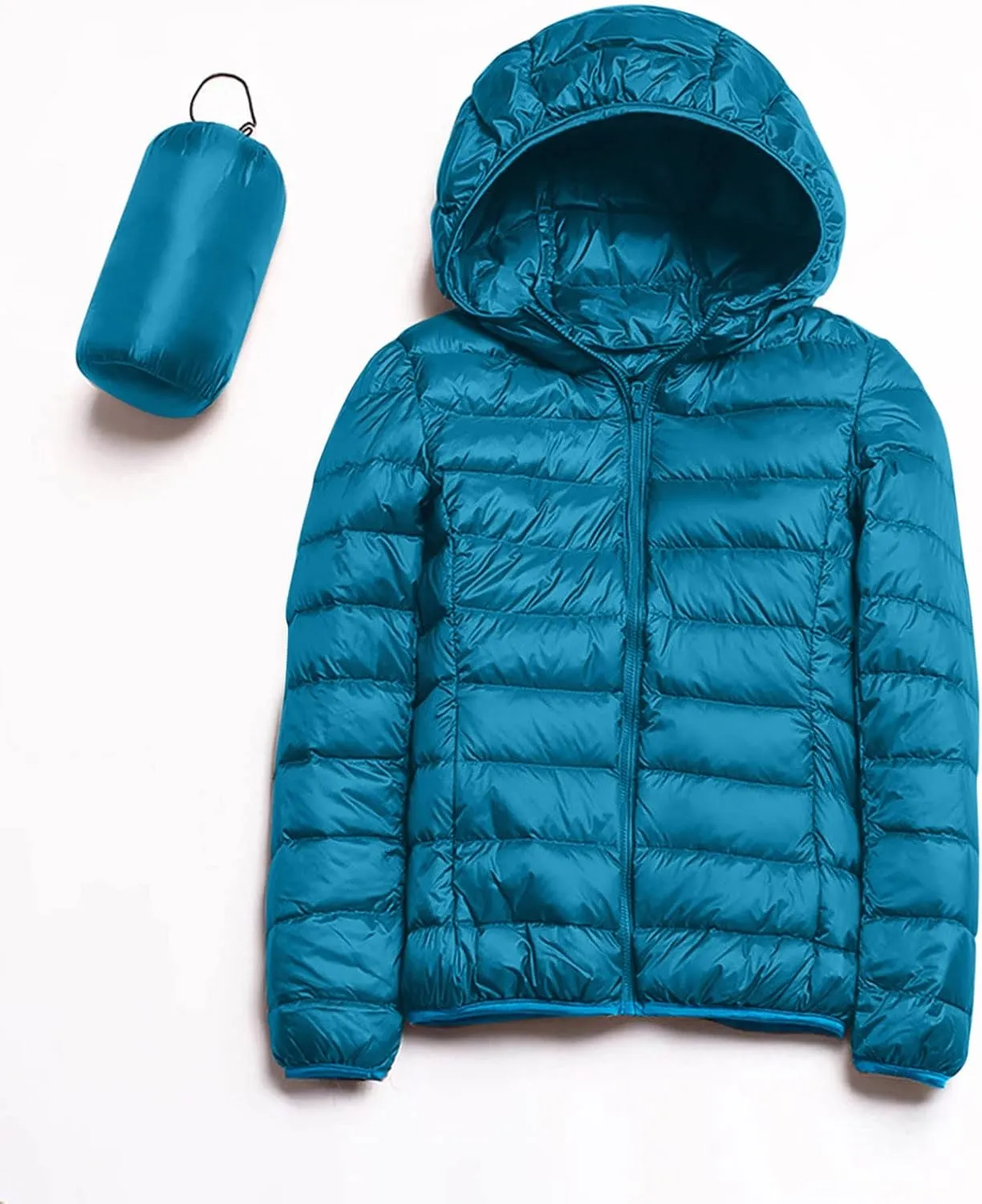 Women's Lightweight Down Jacket Packable Water-Resistant Hooded Puffer Jacket Warm Winter Coat Trench Coat Ski Coat