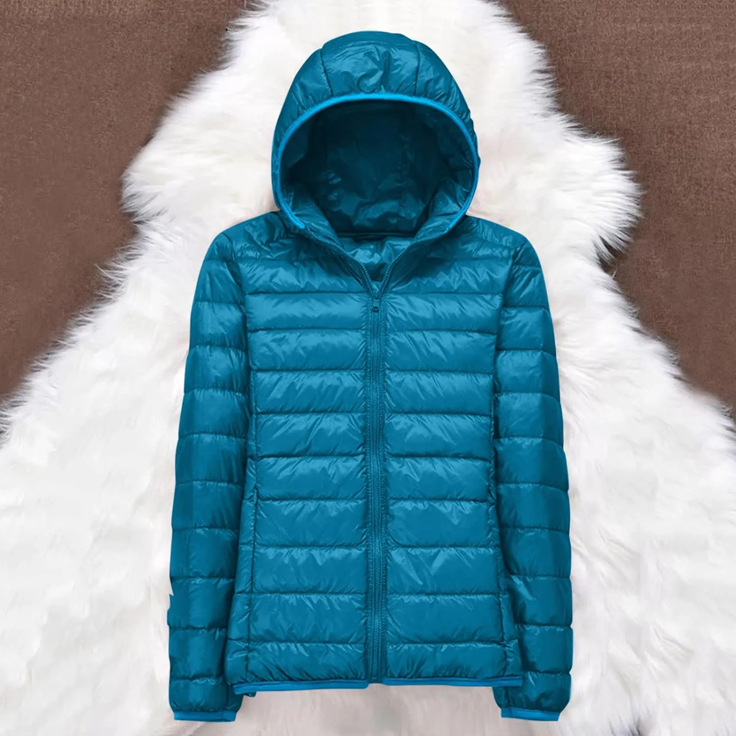 Women's Lightweight Down Jacket Packable Water-Resistant Hooded Puffer Jacket Warm Winter Coat Trench Coat Ski Coat