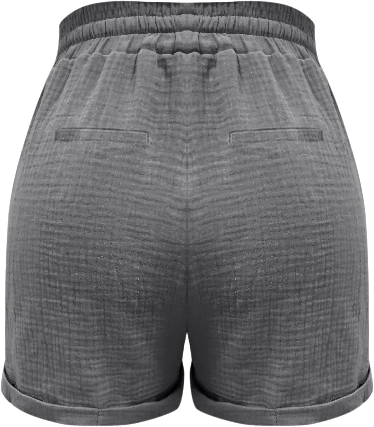 Women's Linen Short High Waist Straight Leg Shorts Summer Casual Beach Loose Workout Outfits Clothing with Pockets