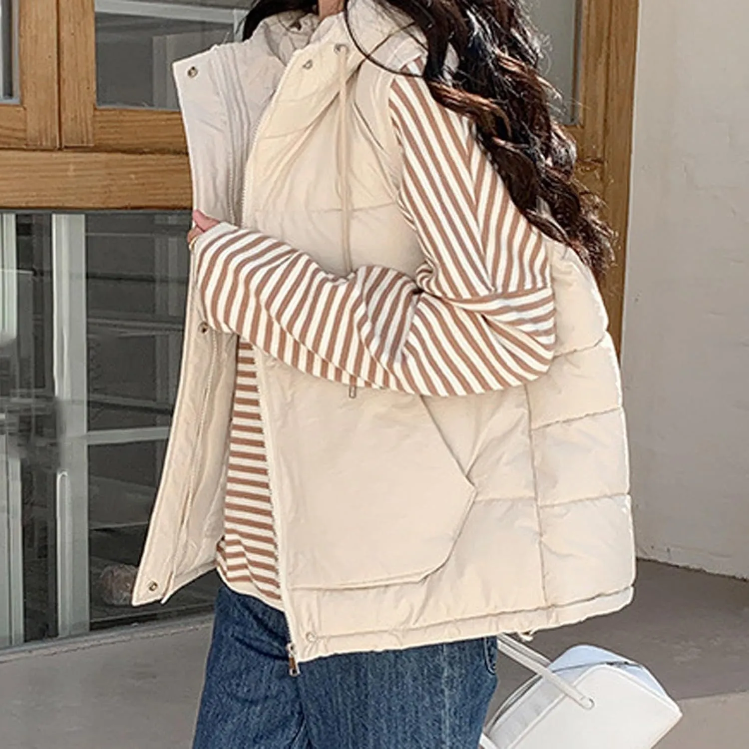 Women's New Hooded Short Loose Vest Outside The Vest Down Jacket Vest plus Size 2024 Women Hooded Coat