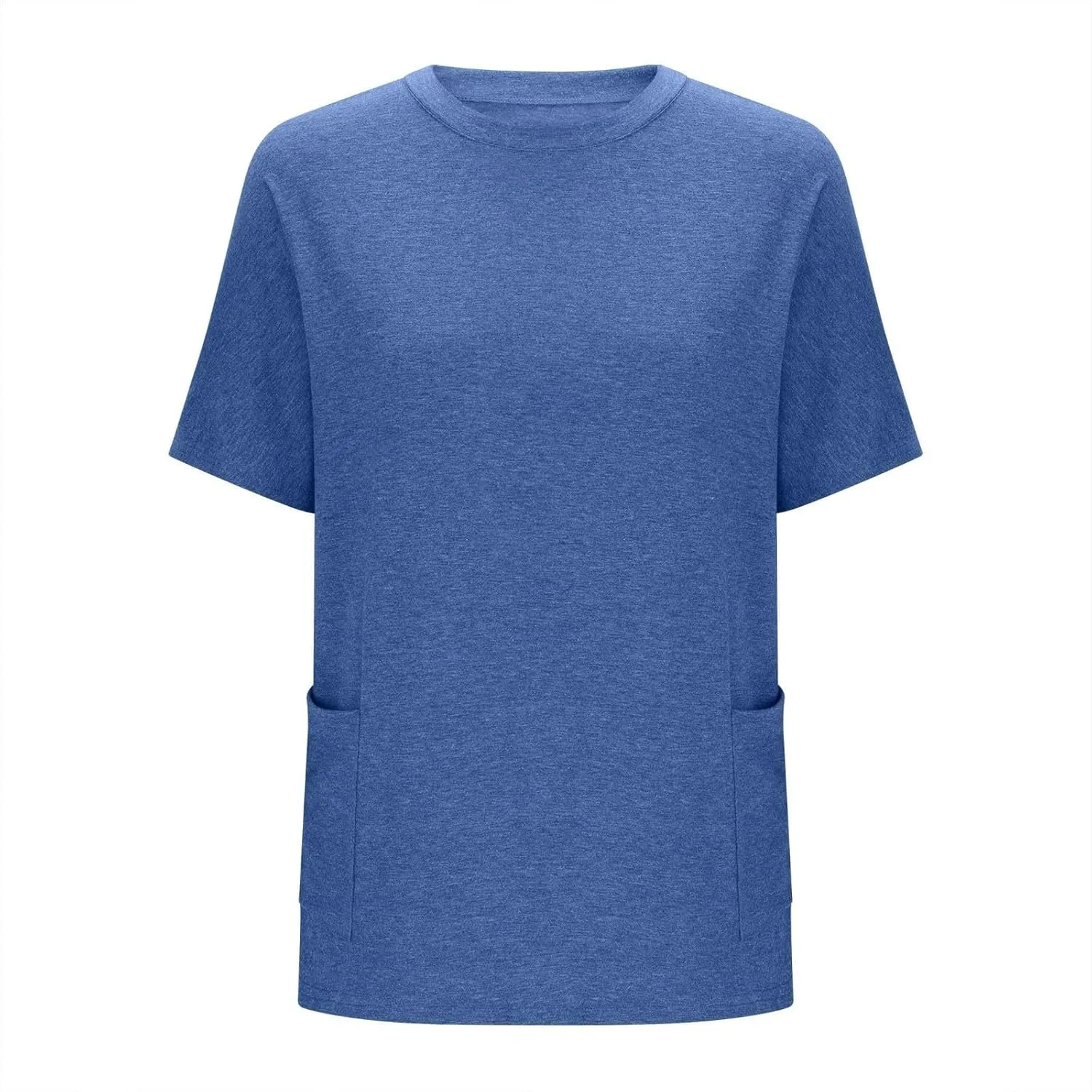 Womens Plus Size Tops Casual Short Sleeve Round Neck T Shirt Loose Fit Tunic Blouse Loose Fashion Tunics with Pocket