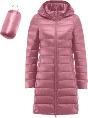 Womens Puffer Coat Lightweight Down Coats Long Sleeve with Pouch Classic Warm Jacket 2023 Winter Skimpy Down Jackets