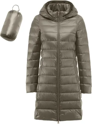 Womens Puffer Coat Lightweight Down Coats Long Sleeve with Pouch Classic Warm Jacket 2023 Winter Skimpy Down Jackets
