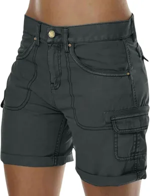 Womens Shorts 2025 Summer Casual Hiking Workout Vacation High Waisted Cargo Shorts Women with Pockets