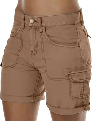 Womens Shorts 2025 Summer Casual Hiking Workout Vacation High Waisted Cargo Shorts Women with Pockets