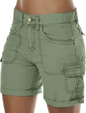 Womens Shorts 2025 Summer Casual Hiking Workout Vacation High Waisted Cargo Shorts Women with Pockets