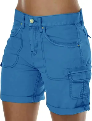 Womens Shorts 2025 Summer Casual Hiking Workout Vacation High Waisted Cargo Shorts Women with Pockets