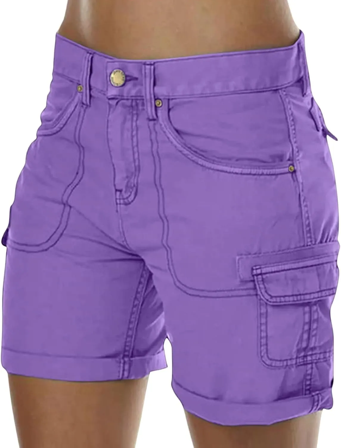 Womens Shorts 2025 Summer Casual Hiking Workout Vacation High Waisted Cargo Shorts Women with Pockets