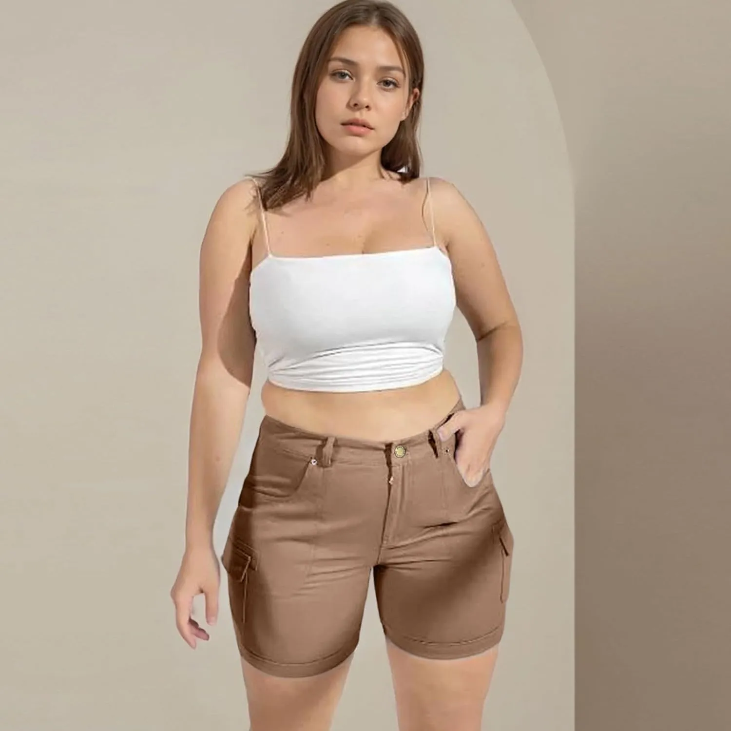 Womens Shorts 2025 Summer Casual Hiking Workout Vacation High Waisted Cargo Shorts Women with Pockets