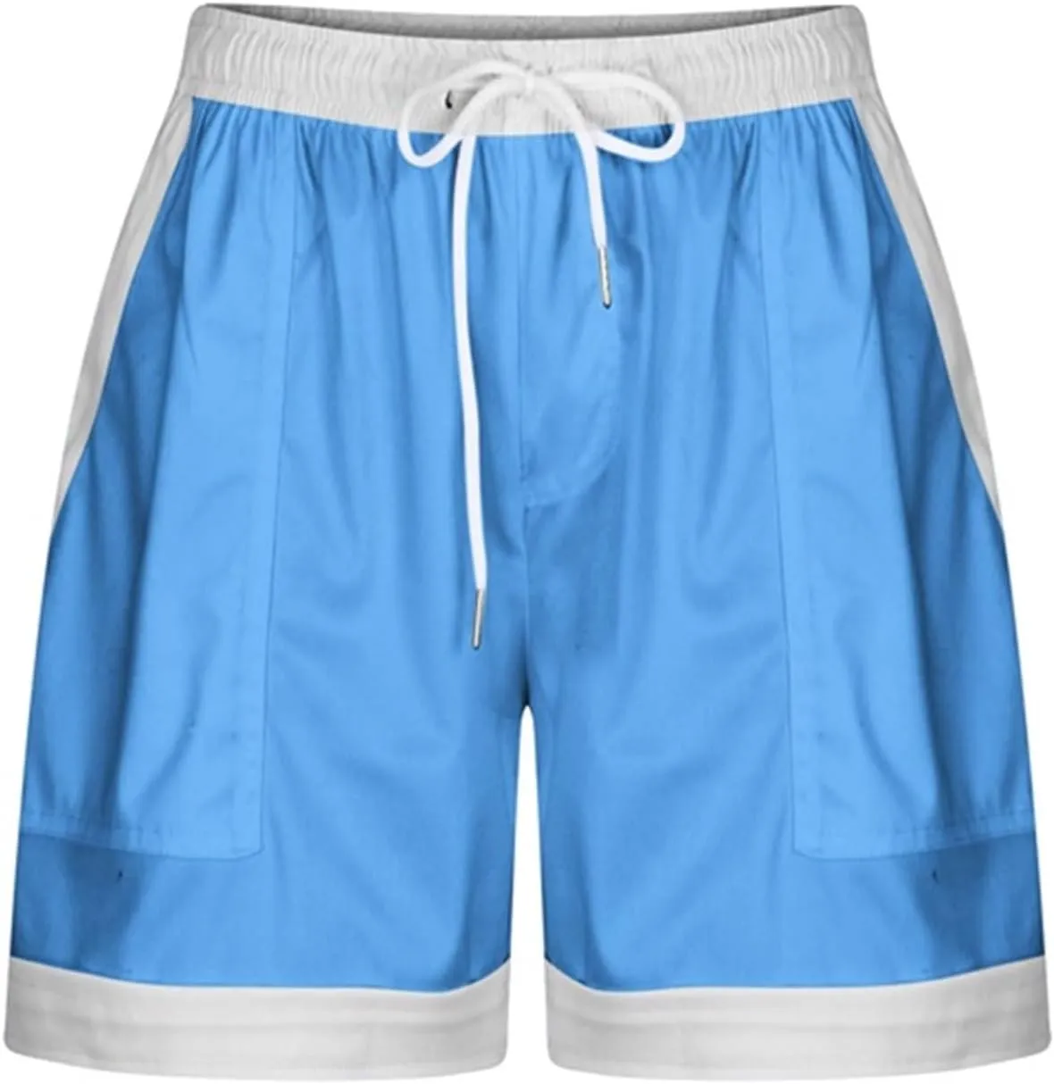 Women's Summer Casual Shorts Elastic Drawstring High Waist Straight Leg Lounge Shorts with Pockets Beach Outfits