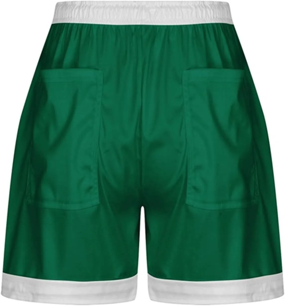 Women's Summer Casual Shorts Elastic Drawstring High Waist Straight Leg Lounge Shorts with Pockets Beach Outfits