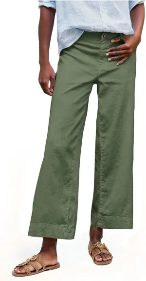 Women's Trendy Casual Pants Elastic Waist with Pockets Lounge Trousers Drawstring Straight Chinos Outdoor Athletic