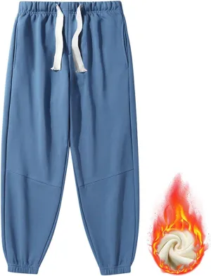 Womens Warm Sherpa Lined Sweatpants Cinch Bottom Athletic Jogger Casul Baggy Fleece Pants