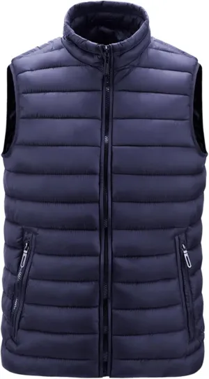 Ymosrh Men's Down Filled Winter Coats Vest Lightweight Packable Outdoor Puffer Vest Jacket Outwear Big and Jackets, M-6XL