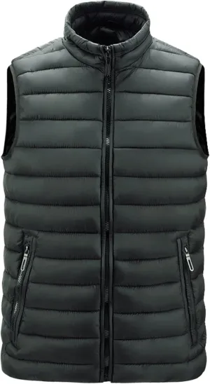 Ymosrh Men's Down Filled Winter Coats Vest Lightweight Packable Outdoor Puffer Vest Jacket Outwear Big and Jackets, M-6XL