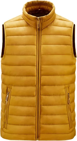 Ymosrh Men's Down Filled Winter Coats Vest Lightweight Packable Outdoor Puffer Vest Jacket Outwear Big and Jackets, M-6XL