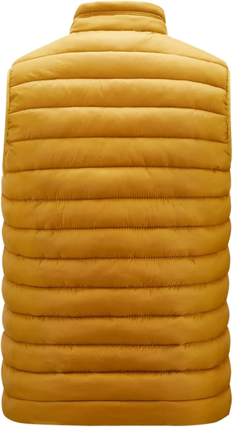 Ymosrh Men's Down Filled Winter Coats Vest Lightweight Packable Outdoor Puffer Vest Jacket Outwear Big and Jackets, M-6XL