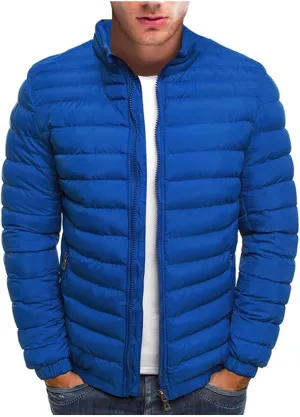 Ymosrh Men's Down Jackets Puffer Alternative Jacket Lightweight Warm Winter Coats Windproof Insulated Jacket, S-3XL