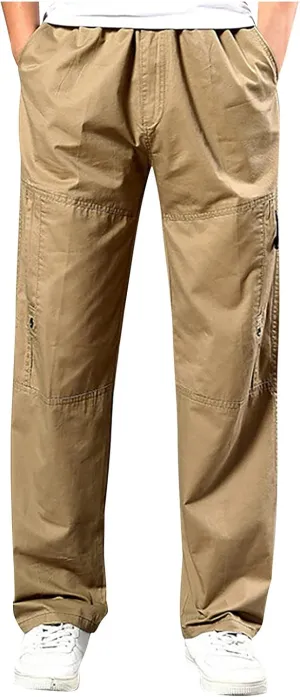 Ymosrh Men's Pants Fleece Lined Sweatpants Open Bottom Straight Leg Loose Fit Baggy Athletic Jogger Pant Pants, M-5XL