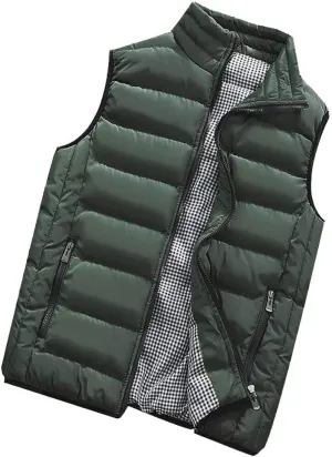 Ymosrh Men's Puffer Jackets Lightweight Packable Vest Jacket Insulated Thermal Puffy Winter Jackets for Running, S-5XL